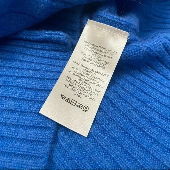 New! Free People Sennen Cashmere Cable Cropped Sweater blue nwot 27167